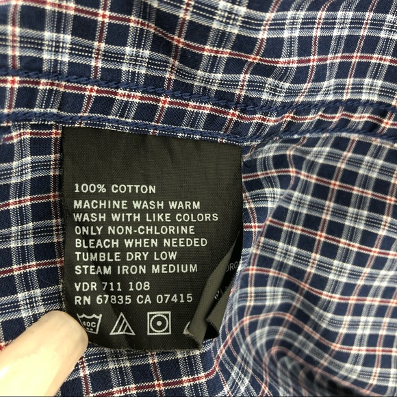 Nautica Blue & Red Short Sleeve Button Down Shirt - Picture 5 of 6